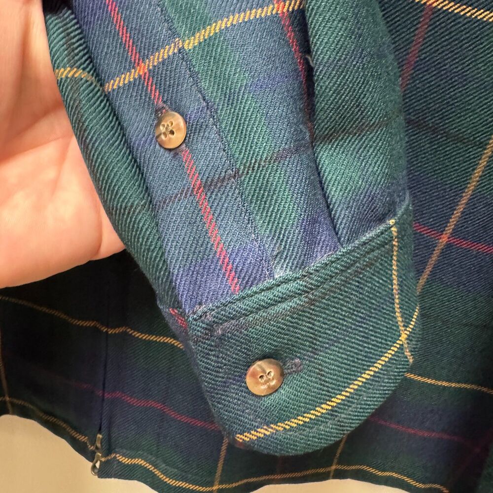 Pendleton Celebration Tartan Plaid Green Virgin Wool Zip Up Shirt Jacket Size XL - Picture 7 of 8